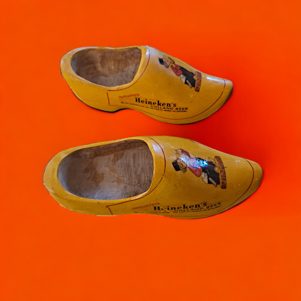 Heineken Holland Beer Wooden Clogs‎ with Heineken Man